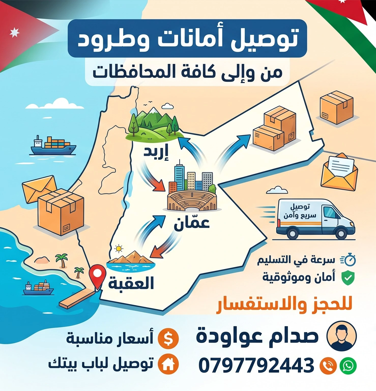 نقل الأمانات والطرود إلى العقبة